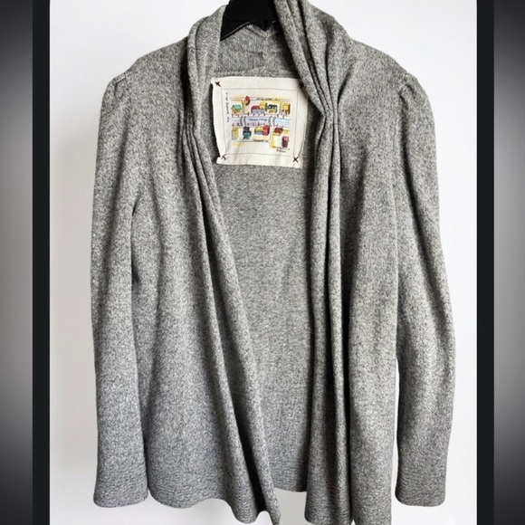 Anthropologie Sweaters - Anthropologie Gray Open Front Cardigan EUC